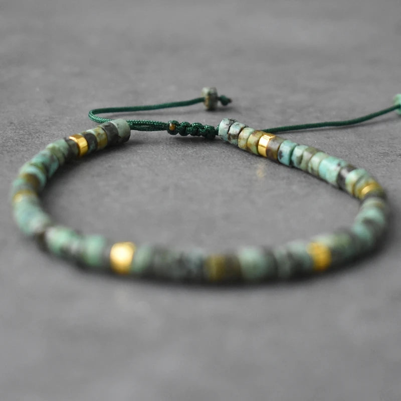 Bracelet de perles en pierre naturelle de style bohème pour hommes, forme boule vintage et tendance, pour un usage professionnel quotidien et les mariages