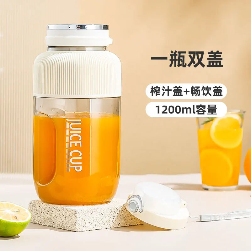 Presse-agrumes portable rechargeable à double couvercle en plastique, multifonctionnel