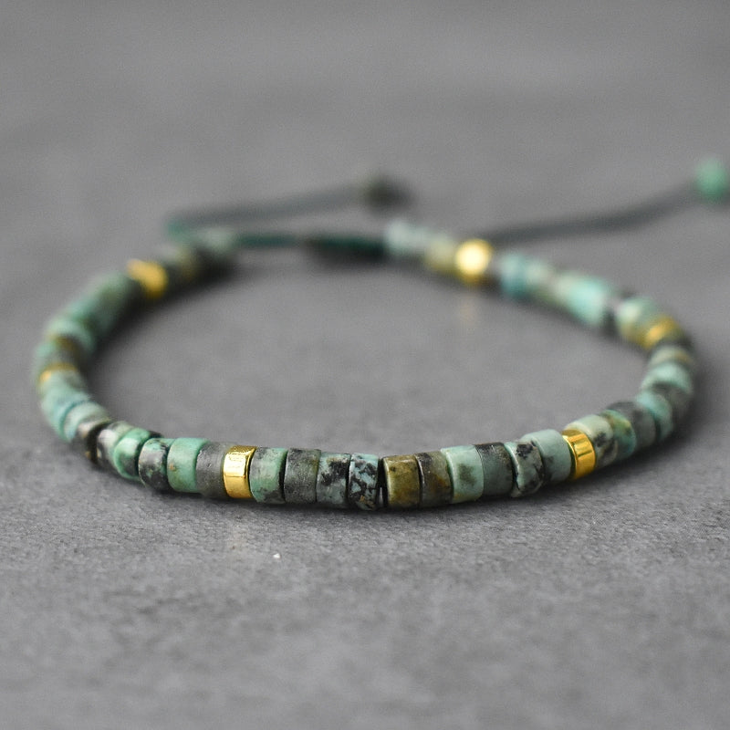 Bracelet de perles en pierre naturelle de style bohème pour hommes, forme boule vintage et tendance, pour un usage professionnel quotidien et les mariages