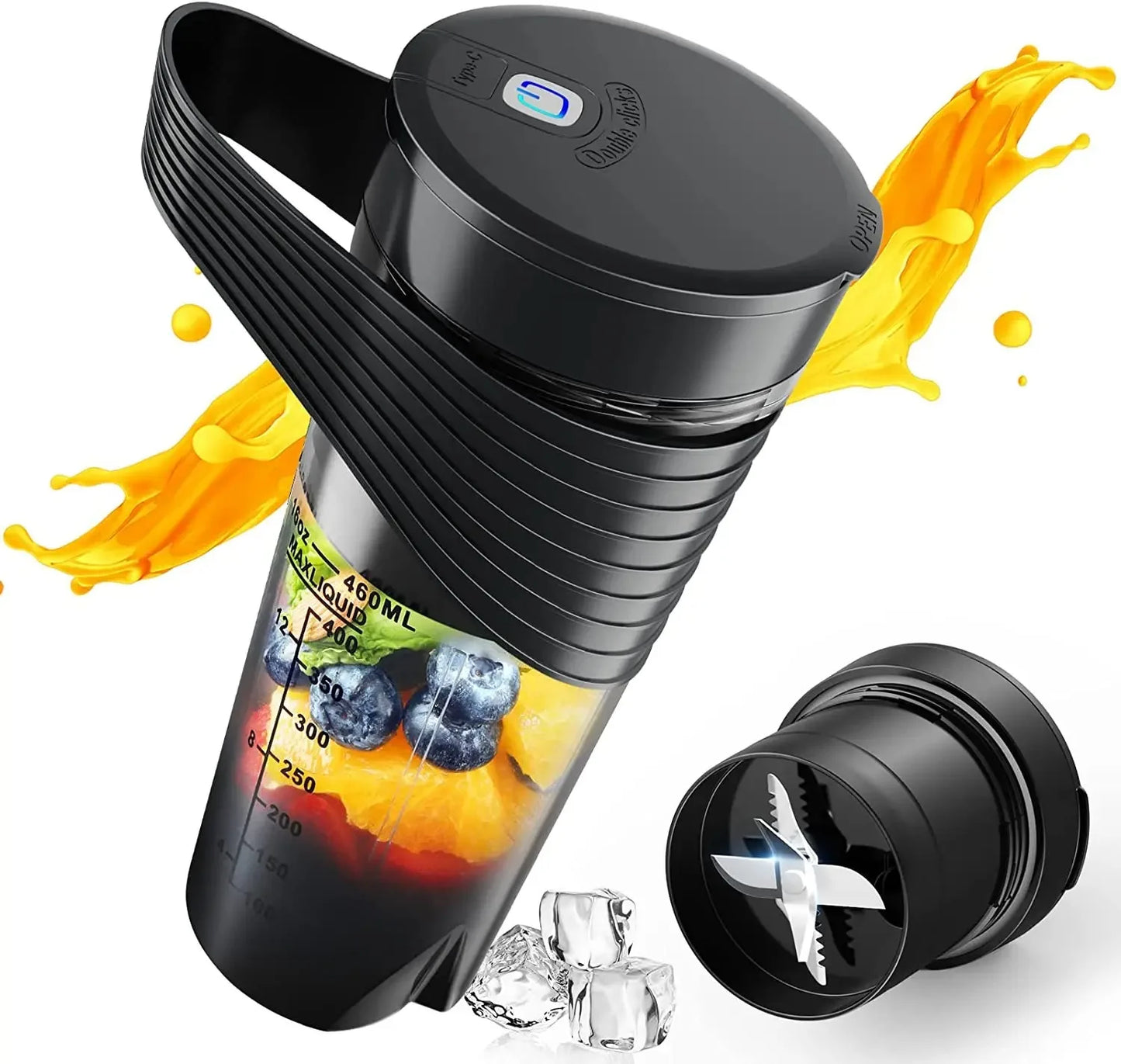 New Portable Blender Juicer Type-C Charging Personal Smoothie Blender Fresh Juice Mixer Machine Sport Travel Home Shakes Stirr