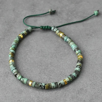 Bracelet de perles en pierre naturelle de style bohème pour hommes, forme boule vintage et tendance, pour un usage professionnel quotidien et les mariages