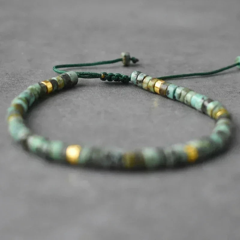 Bracelet de perles en pierre naturelle de style bohème pour hommes, forme boule vintage et tendance, pour un usage professionnel quotidien et les mariages