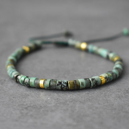 Bracelet de perles en pierre naturelle de style bohème pour hommes, forme boule vintage et tendance, pour un usage professionnel quotidien et les mariages