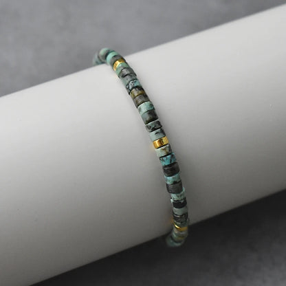 Bracelet de perles en pierre naturelle de style bohème pour hommes, forme boule vintage et tendance, pour un usage professionnel quotidien et les mariages