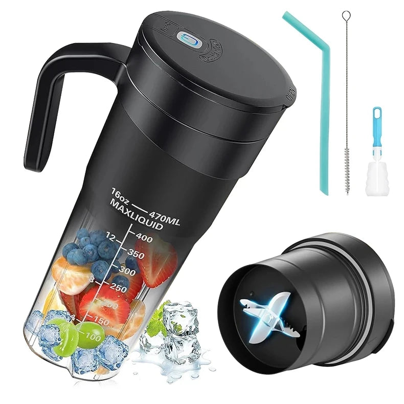 Presse-fruits Portable, 6 lames tranchantes, Rechargeable, personnel, multifonctionnel, Mini mélangeur portatif, tasse pour Shakes et Smoothies